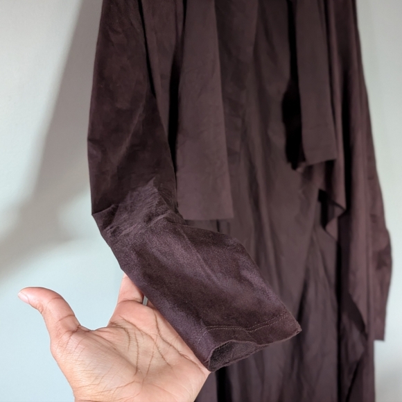 Faux Suede wrap cardigan - Picture 4 of 9